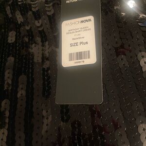 Fashion Nova Black and Silver Sequin Dress